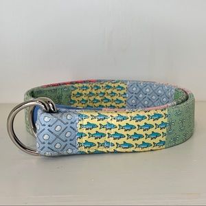 Vineyard Vines Fabric Patchwork Belt D Ring Small